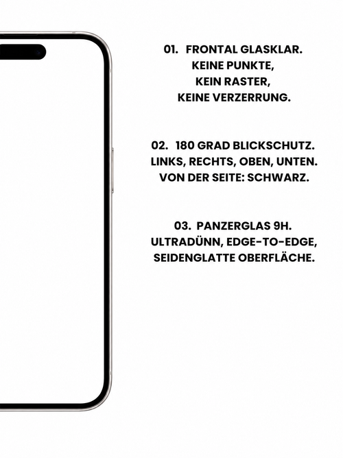 Lieferumfang des HARTWERK 4-Way Privacy Displayschutzes: Verpackung, Glas im Montagetool und Reinigungstuch