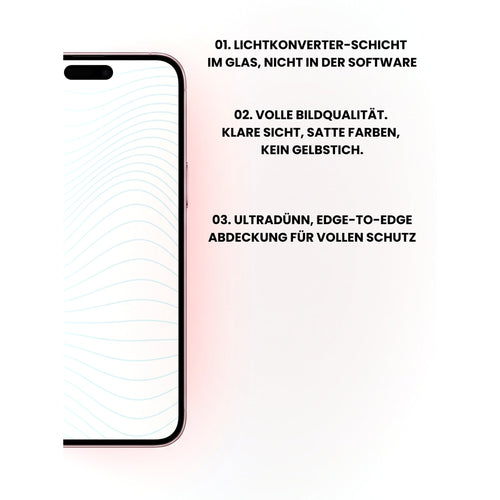 Drei Merkmale des Red-Light Filters: Lichtkonverter-Schicht, volle Bildqualitaet, Edge-to-Edge